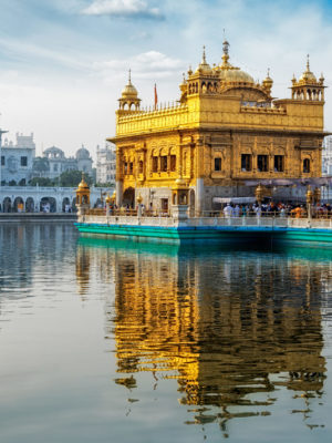 Famous indian landmark - Sikh gurdwara Golden Temple (Harmandir Sahib). Amritsar, Punjab, India
